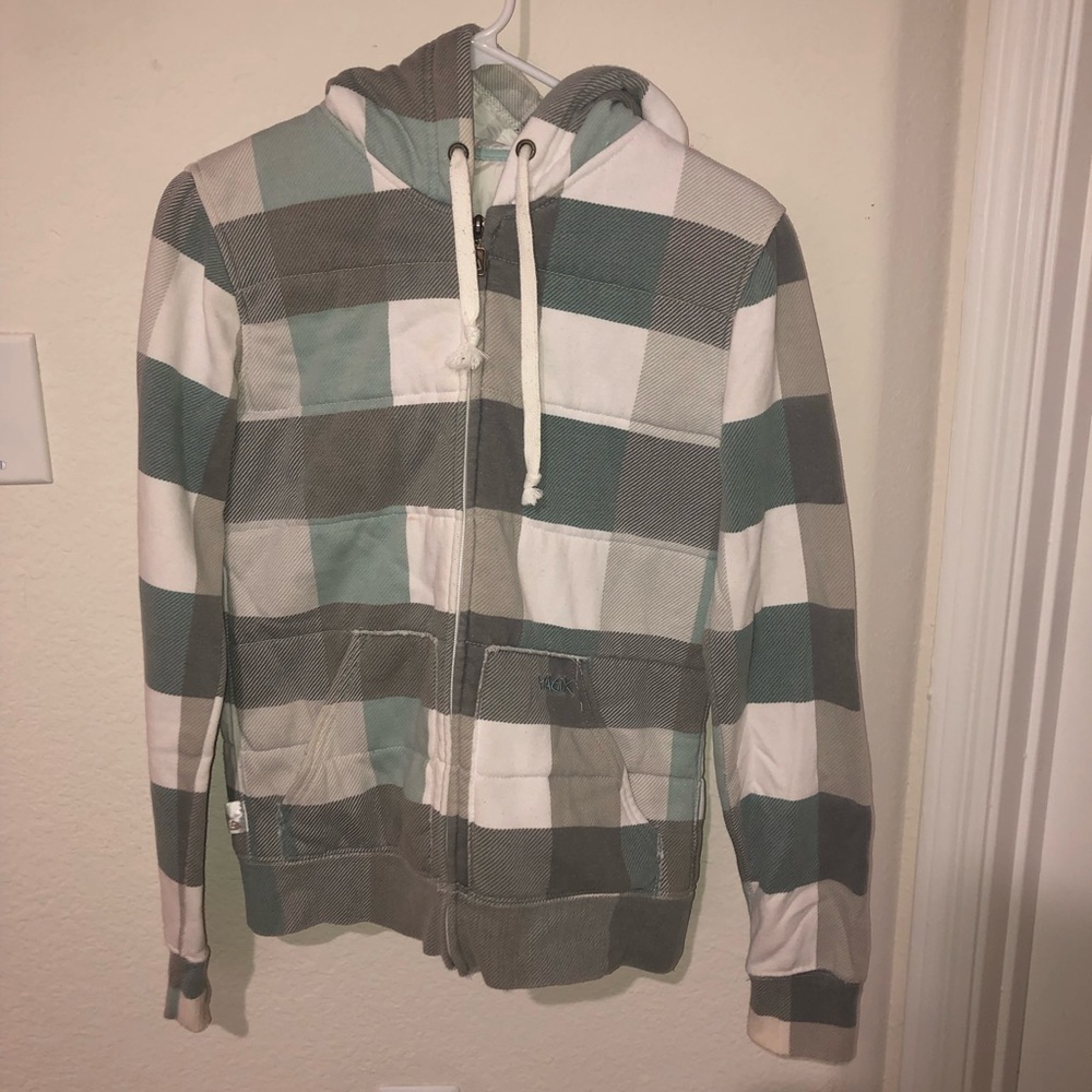 Comfy Teal Grey and White Jacket from PacSun